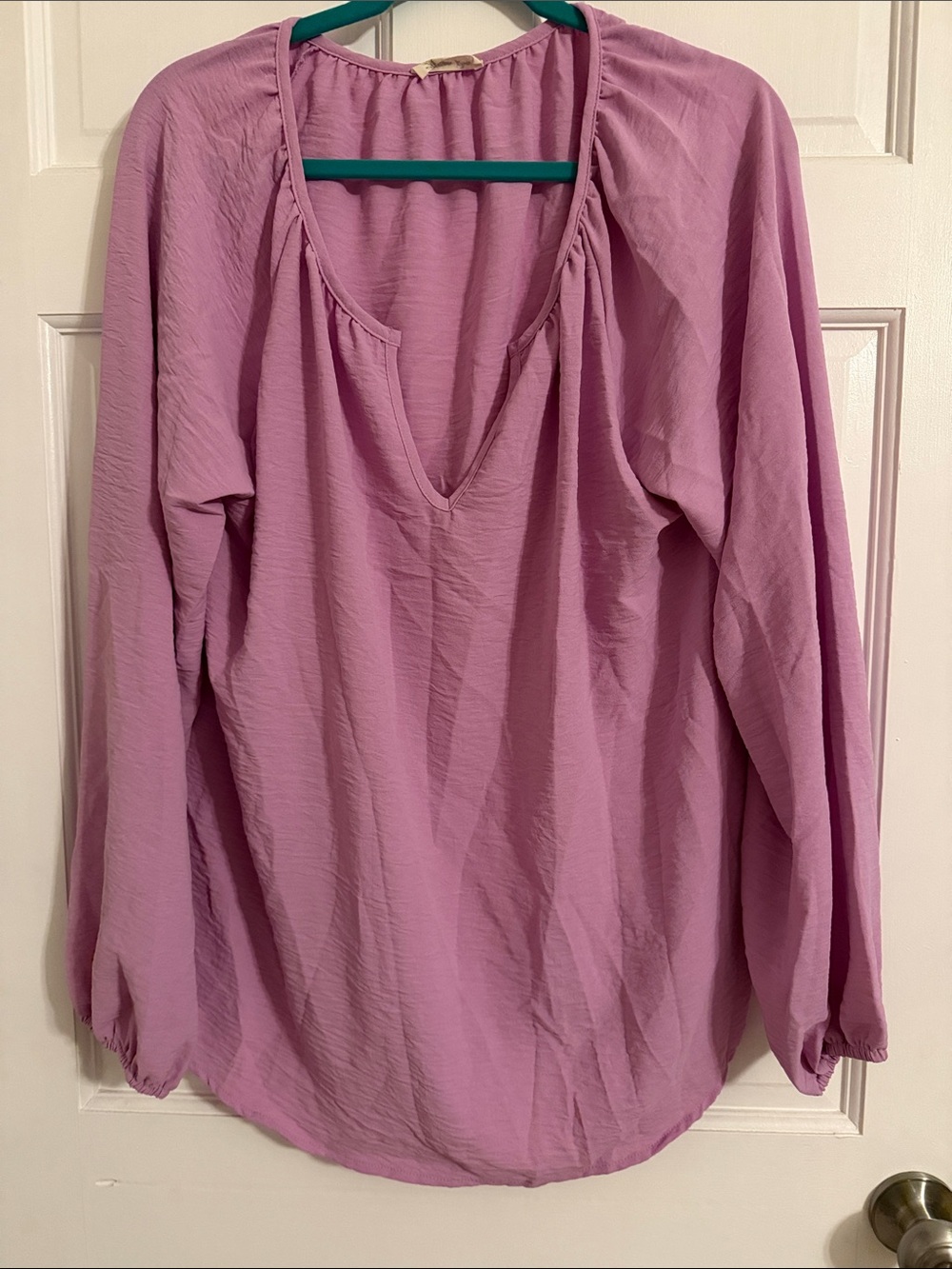 Beeson River Mauve V-Neck Long Sleeve Tunic